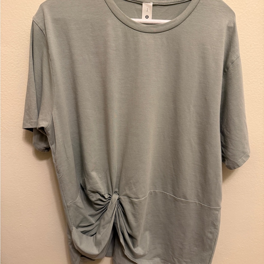 Lululemon Twist-Front Oversized T-Shirt in Jade Grey Size Small